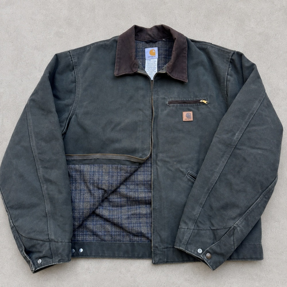 Carhartt J97 MOS Detroit Jacket Moss Green Blanket Lined XL Tall XLT Workwear